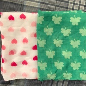 Valentine’s Day Hearts and St. Patrick’s Day Scarf Set